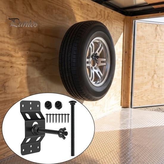 Wall Mounted Tire Storage Heavy Duty Spare Mounting Bracket for Enclosed Trailers, Trailer Accessory Mount Wheel Secure Storage, Carrier