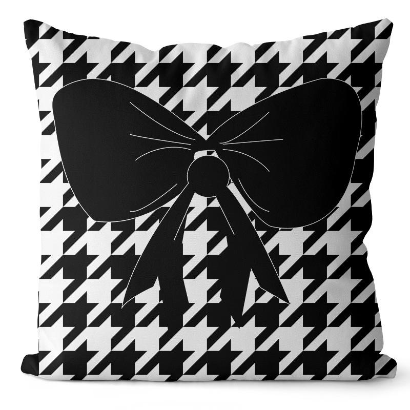 

Black and White Plant Floral Print Pillow Cover Abstract Ins Style Simple Home Bedside Sofa Pillow Cushion Cover 45 * 45Cm without pillow core