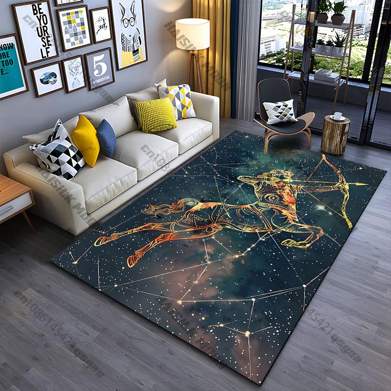 Sagittarius Constellation Celestial Archer Carpet Yoga Living Room Room Decor Children's Crawling Mat Doormat Area Rug