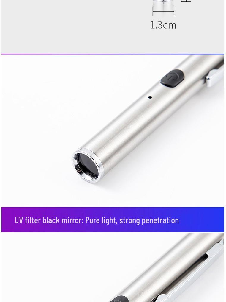 Wood's Lamp UV Flashlight for Cat Ringworm Detection with USB Charging, Fungal Fluorescence, and Money Verification