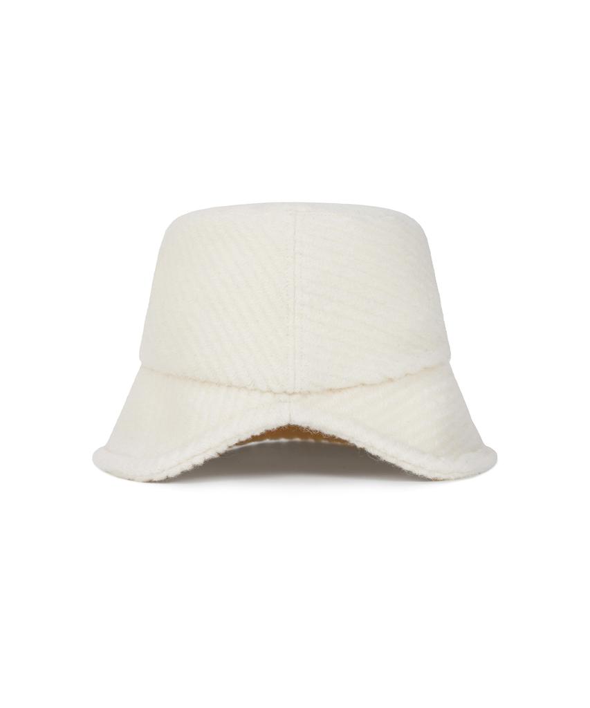 Bajal Va Studded Fleece Bonnet Hat White