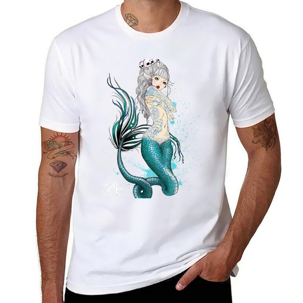 Tattooed Siren TShirt Big Size Short Sleeve Casual Top