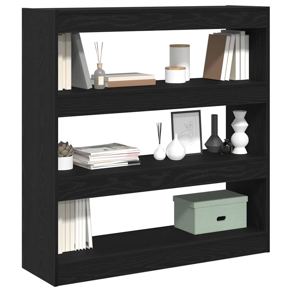 Bookshelf Black Oak Look 100 x 30 x 103 cm