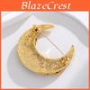 Vintage Moon Pendant Brooch With Zinc Alloy Long Chain For Unisex Fashion Accessories