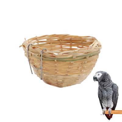 Bambus Gewebtes Vogelhaus Mit Haken Rustikale Heimdekoration Für Gartenwand Hängend Natürliche Handgefertigte Dekorationen Für Frühling Ostern