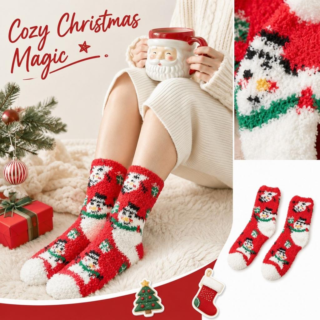Women's Christmas Mid-Calf Socks with Christmas Tree Pattern, Festive Holiday Socks for Women, Novelty Winter Sock for Daily Wear and Gift Exchange