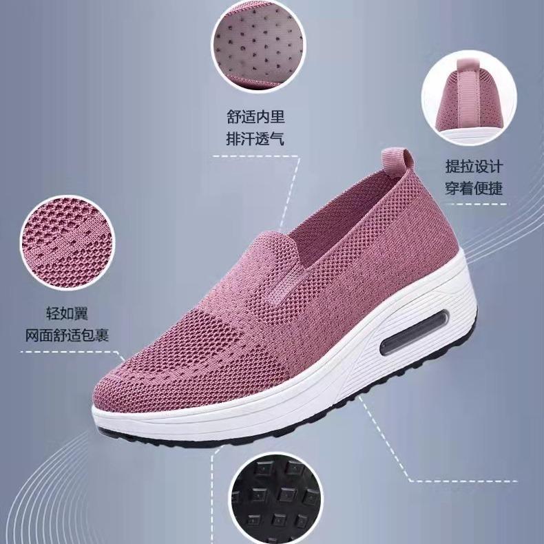 Spring New Fly-woven One-pedal Rocking Women's Shoes Platform Air Cushion Shoes Fashion Dance Shoes Women's Shoes