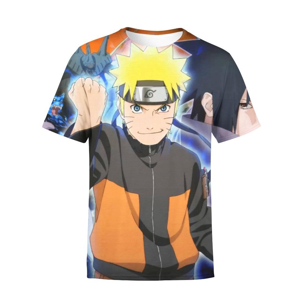 Boys' Fashion T-Shirt, 3D Digital Print, New Spring and Summer Naruto Short Sleeve Kids' Top