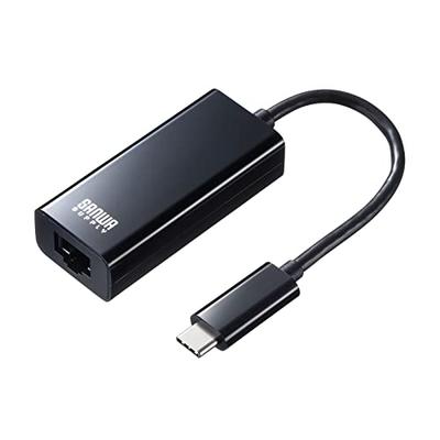 SANWA SUPPLY USB 3.2 Type C To LAN Adapter (Black) USB-CVLAN2BKN