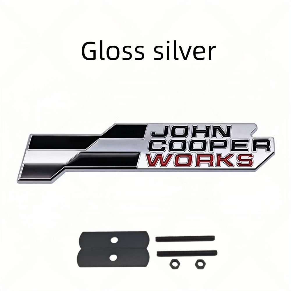 Adesivo Distintivo Metallo 3D JCW John Cooper Works Griglia Anteriore Emblema Portellone Posteriore Decalcomania