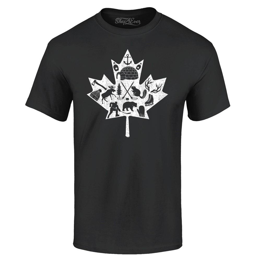 

Canadian Winter Leaf Cloud Canada Symbols T-shirt Canada Shirts XL