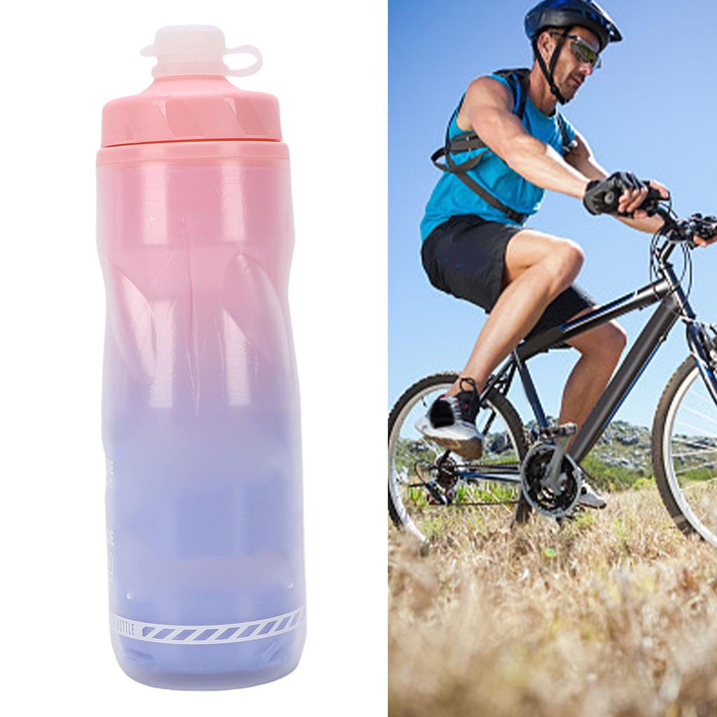 Bike Water Bottle 610ml Large Capacity Insulated Squeeze Cycling Drink Bottle for Hiking Running Travel