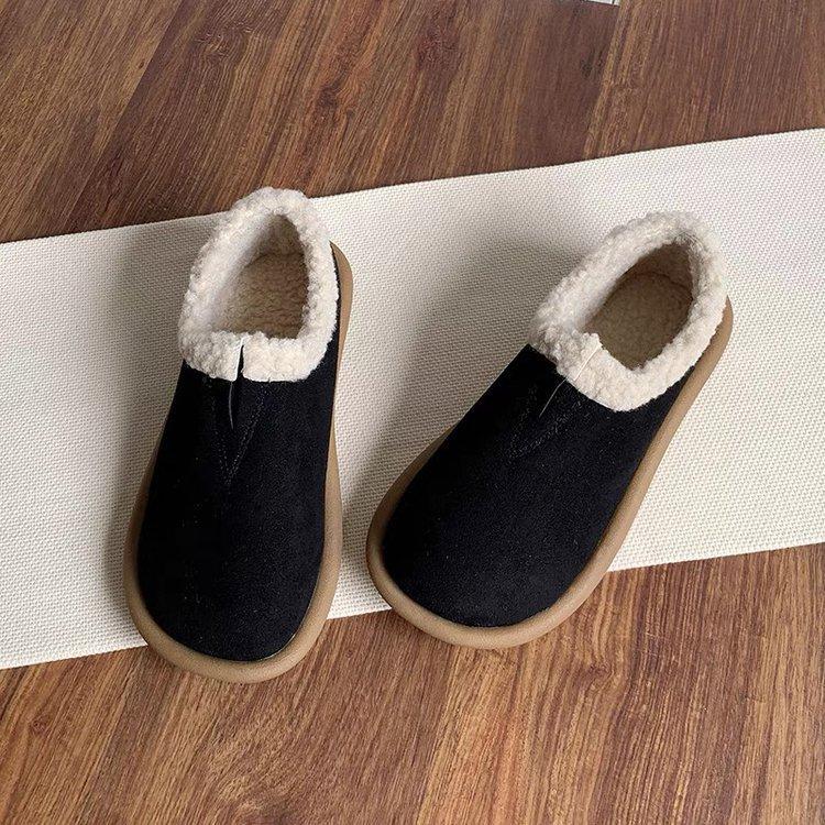 Soft-soled Doudou shoes women's 2025 winter new non-slip snow boots fleece warm loafers flat-soled thickened cotton shoes