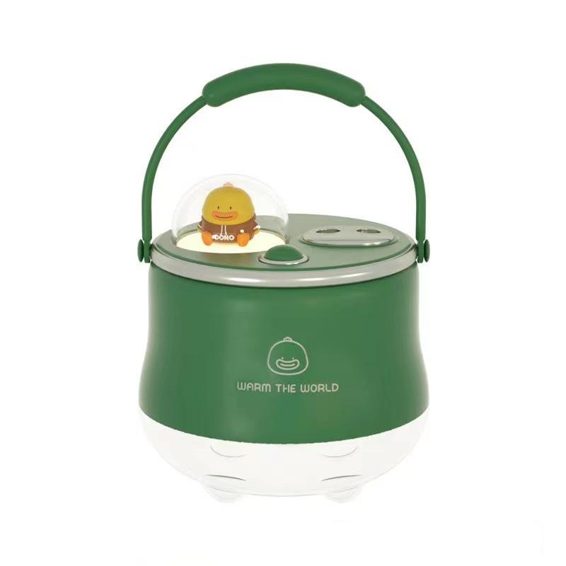 

400 мл милый питомец двойной насадки беспроводной увлажнитель воздуха перезаряжаемый портативный ручной USB эфирное масло аромадиффузор с подсветкой зелёный