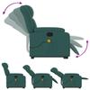 Massage Recliner with Rising Function Dark Green Fabric
