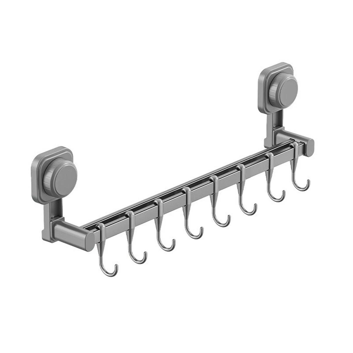 

Wall-mounted Suction Cup Hooks Utensils Holder Kitchen Storage Rack Removable For Kitchen Storage Tool In Stock Wholesale