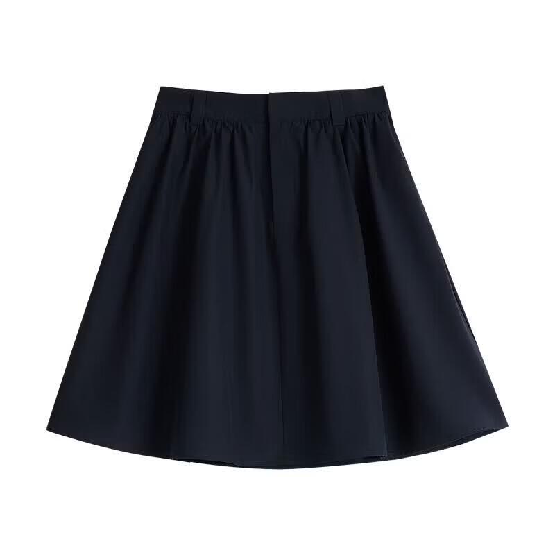 Chuyu Women's Solid A-Line Mid Skirt with Elastic High Waist