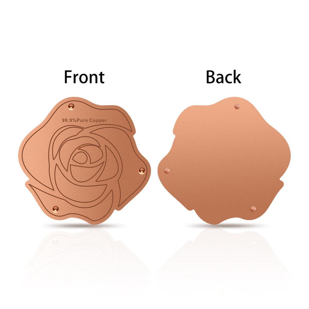 Bird Bath Copper Disk 0.6mm Thick Flower Shape Water Purifier Plate 3 Point Support for Outdoor Garden Patio Lawn Fountain