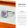 Gessen Jewelry Luxury Diamond Inlaid Rectangular Ring