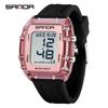 SANDA Men's Multifunctional Barrel-Shaped Sports Watch - Waterproof & Fashionable with Single Display Timing