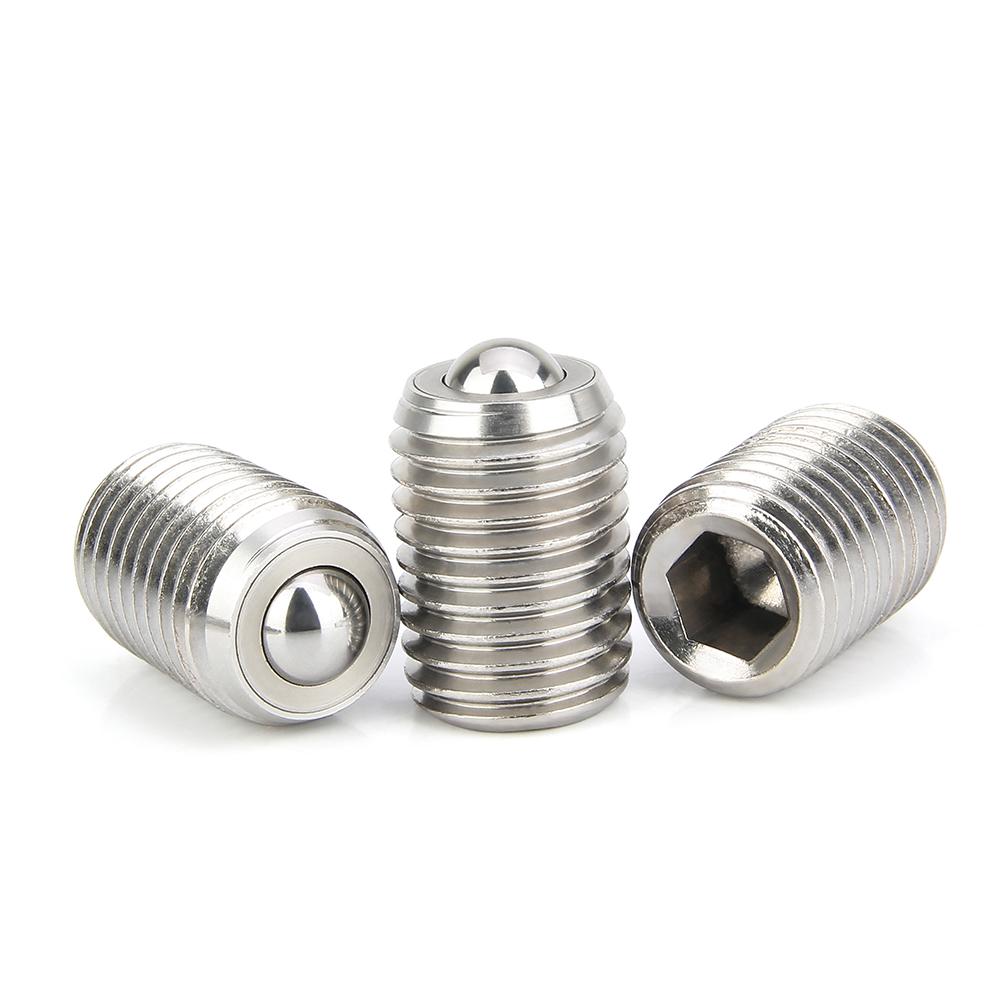 2pcs Conveyor Ball Roller Stainless Steel Ball Transfer Unit Bolt Locating Pin Ball Rollers With Set Screw