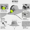 Mens Large Brim Wire Supported Sun Protection Outdoor Fisherman Hat Compatible With Headphones