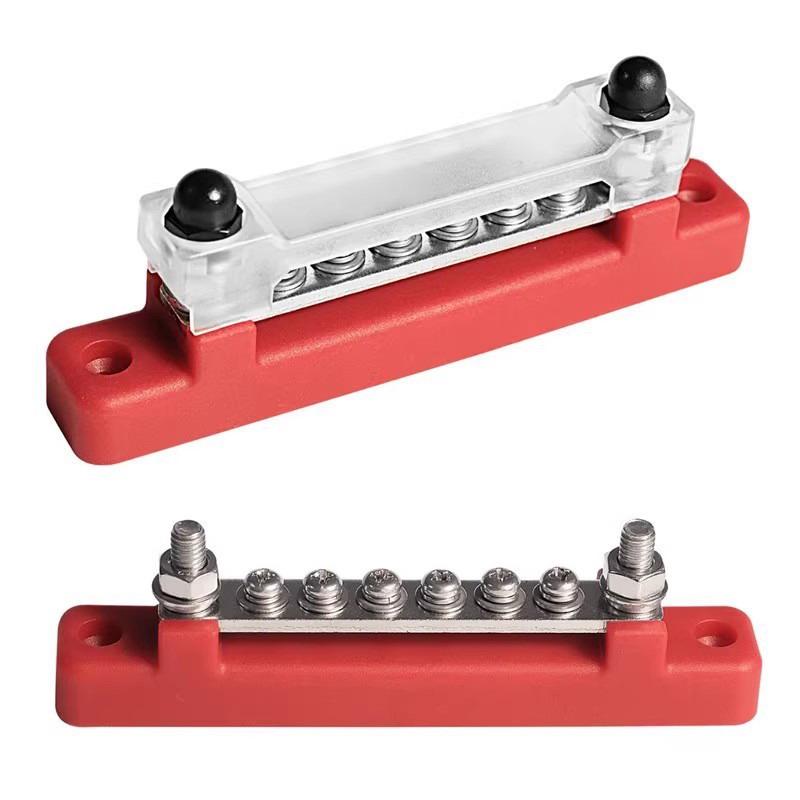 1/2Pcs Bus Bar Battery Power Distribution Block 12V M6 Stud Positive Negative Bus Bar For Truck Boat Car Camper