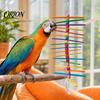Wooden Bird Toy Strips Parrot Toy, Chew with Colorful Beads, Parrots Sticks Chewing And Climbing Cage Accessory for Budgie Conure Cockatiel Parakeet