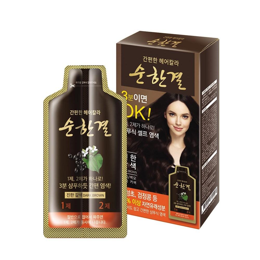Daeyang Life Sunhangyeol Gray Hair Cover White Hair Dye 3-Minute Self-Dyeing Trial Sample Included Shampoo-Type Hair Dye NO-Ammonia 57 pcs Dark Brown