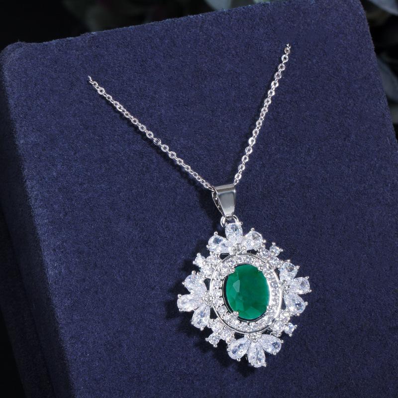 Crystal High-End Jewelry Set, Zircon Necklace, Earrings, Rings, Three-Piece Set, Wedding Accessories.