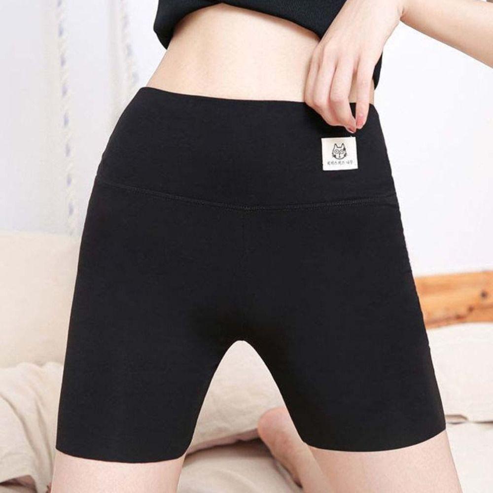 

Cartoon Cat High Waist Shorts Thin Women s Shorts Leggings Casual Slim Stretch Short Pants Girls M телесный