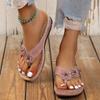 Women's Comfortable Flower Decor Thong Sandals - Fashionable Open Toe Slip On Flip Flops