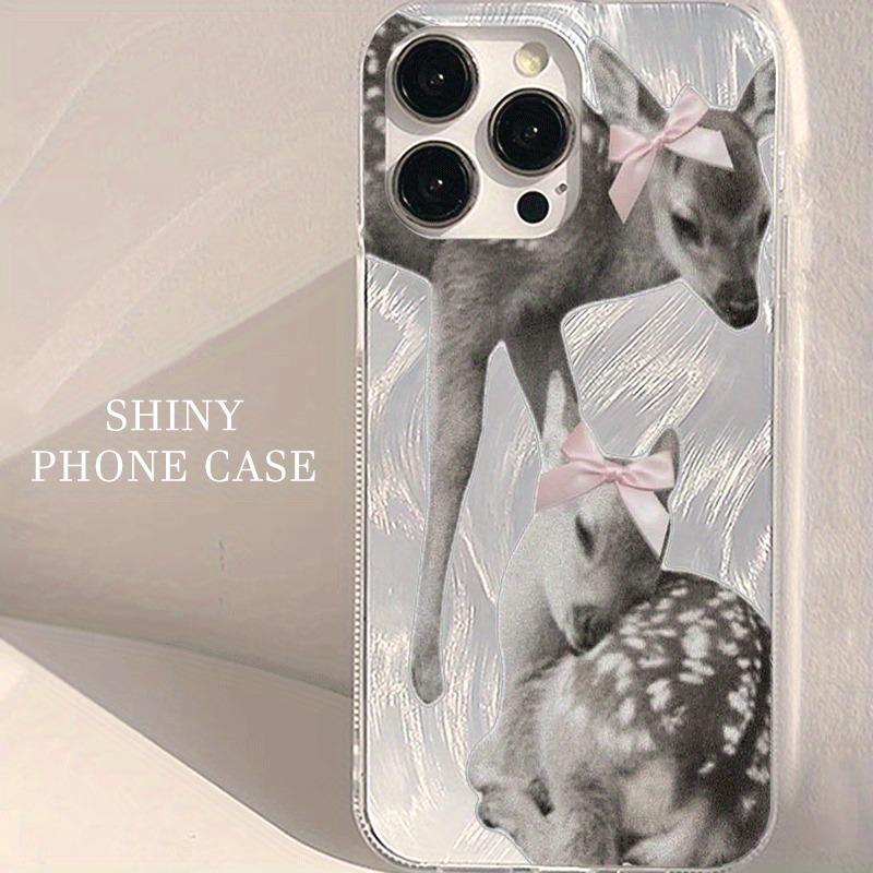 Bows and deer-pattern phone case, suitable for iPhone 17, 16, 15, Plus, Pro, Max series phones - suitable for use as a gift