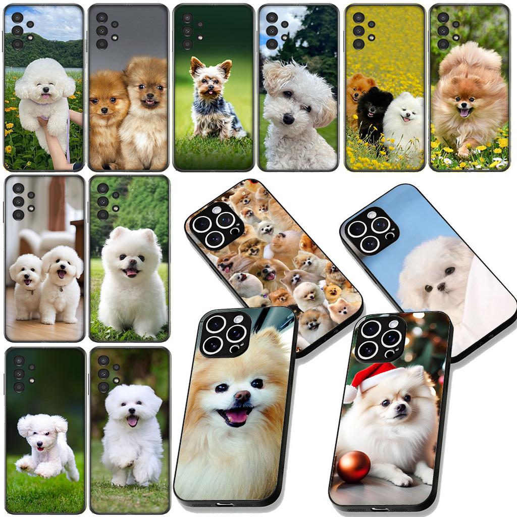 Bichon Frise Pomeranian Dog Phone Case for Samsung Galaxy A06 A05 A14 A50 A51 A52 A12 A13 A23 A70 A07 A25 A26 A72 A56 Cover