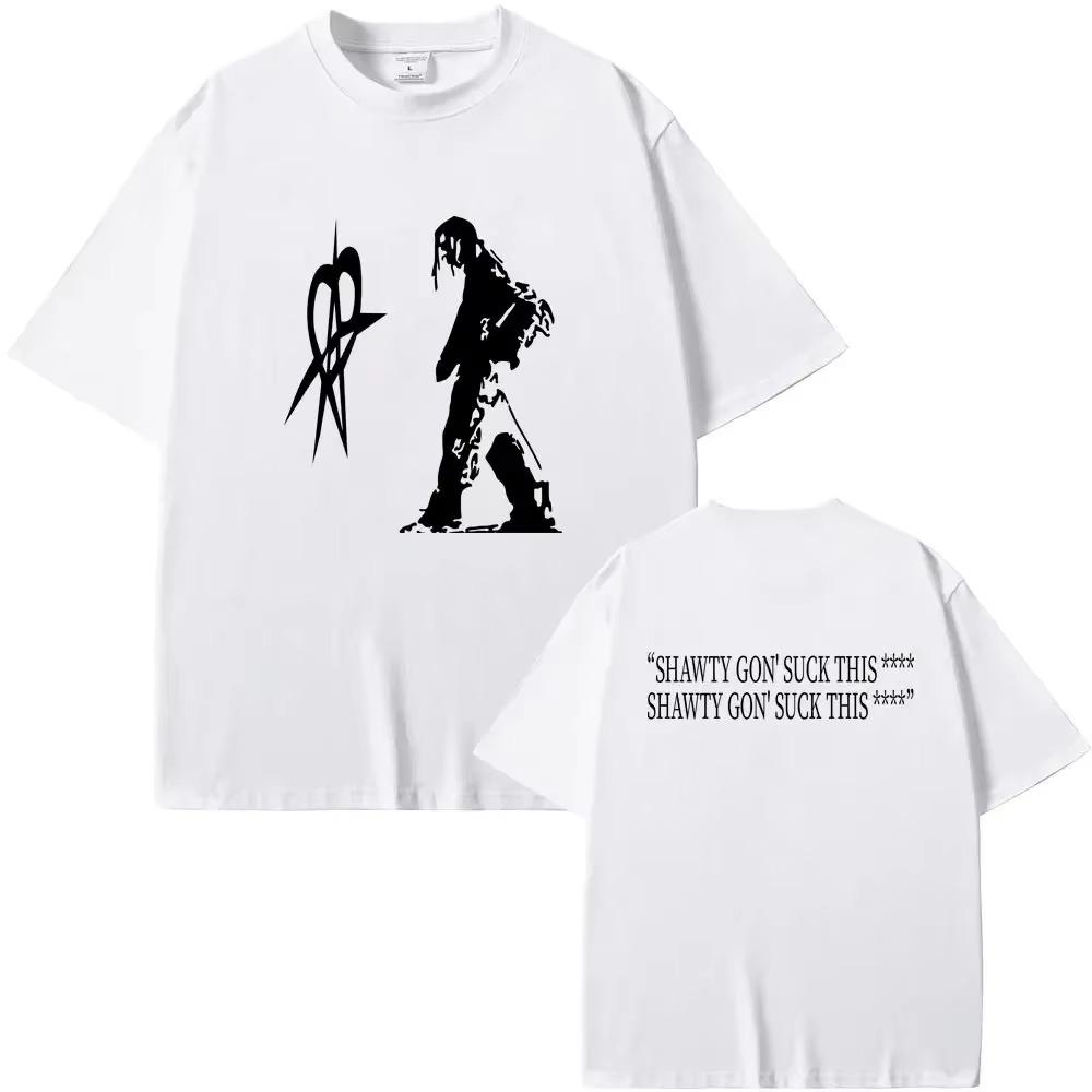 

Футболка хип-хоп винтажного рэпера Playboi Carti Opium Destroy Lonely Oversize Футболки Homixide Gang Streetwear Футболка Ken Carson XXXXXL белый