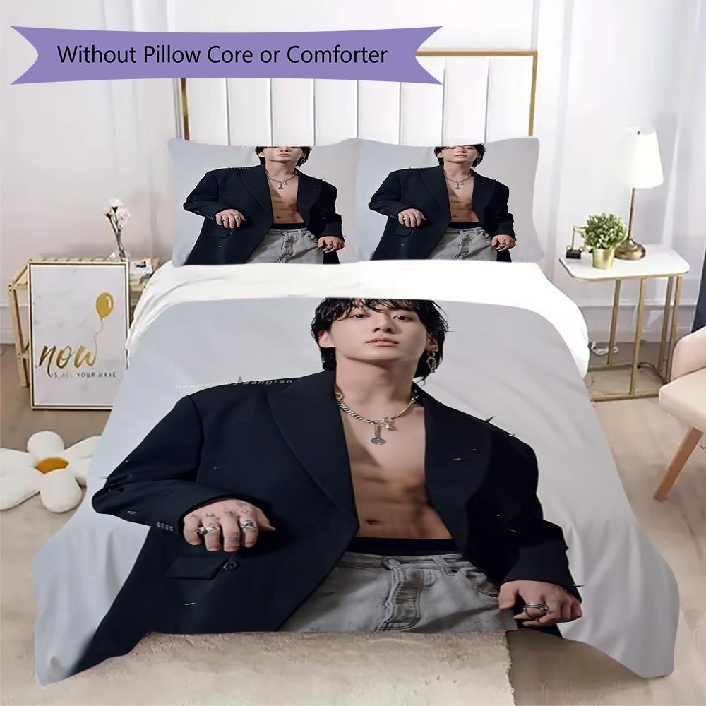 Bts Jungkook'S Bold Fashion Look Bedding 1 Duvet Cover 2 Pillowcase Without Core Without Core Christmas Birthday Gift Soft And Comfortable