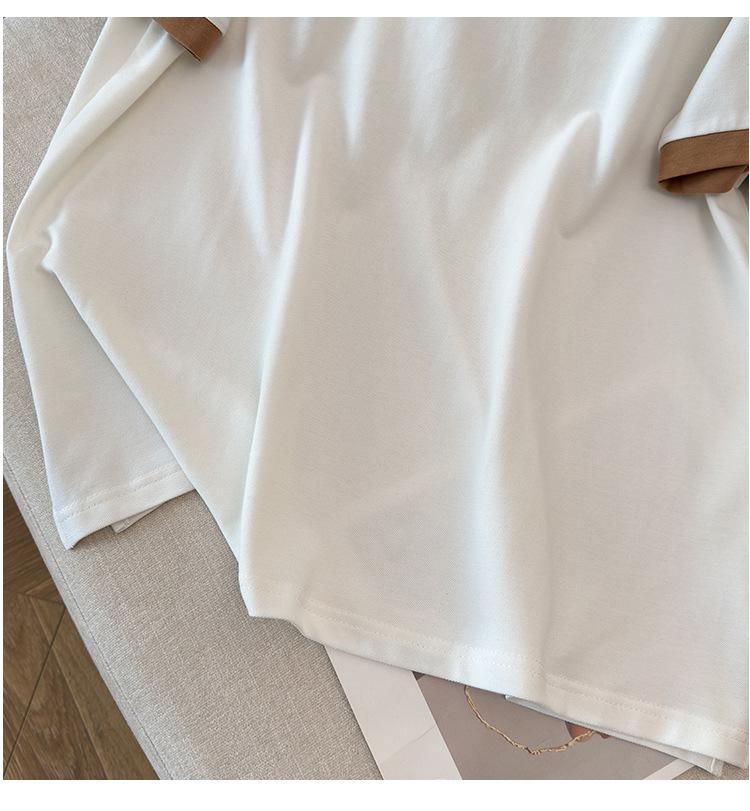 Plus Size Women's Summer Lapel Top Slimming Short Sleeve T-Shirt Cardigan