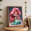 Disney Ariel Mermaid Oil Paint by Numbers Painting Kit Handmade Diy Home Decor Gifts for Artsy Bedroom Aesthetic Wall Art Set 130