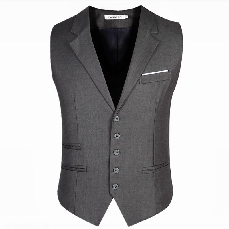

Платье Жилеты для мужчин Slim Fit Мужской костюм Жилет Мужской жилет Homme Повседневная деловая куртка без рукавов размера плюс M