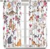 Cute Cat Curtains,Funny Kawaii Floral Kitten Watercolor Colorful Aesthetic Art Pet Love Animal Window Treatments For Kids Girls