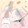 Strawberry Rabbit Safety Anti-Rebound Kids Umbrella Primary School Girls Rain and Rain Dual-Use School Dedicated Foldable Self-Opening Umbrella