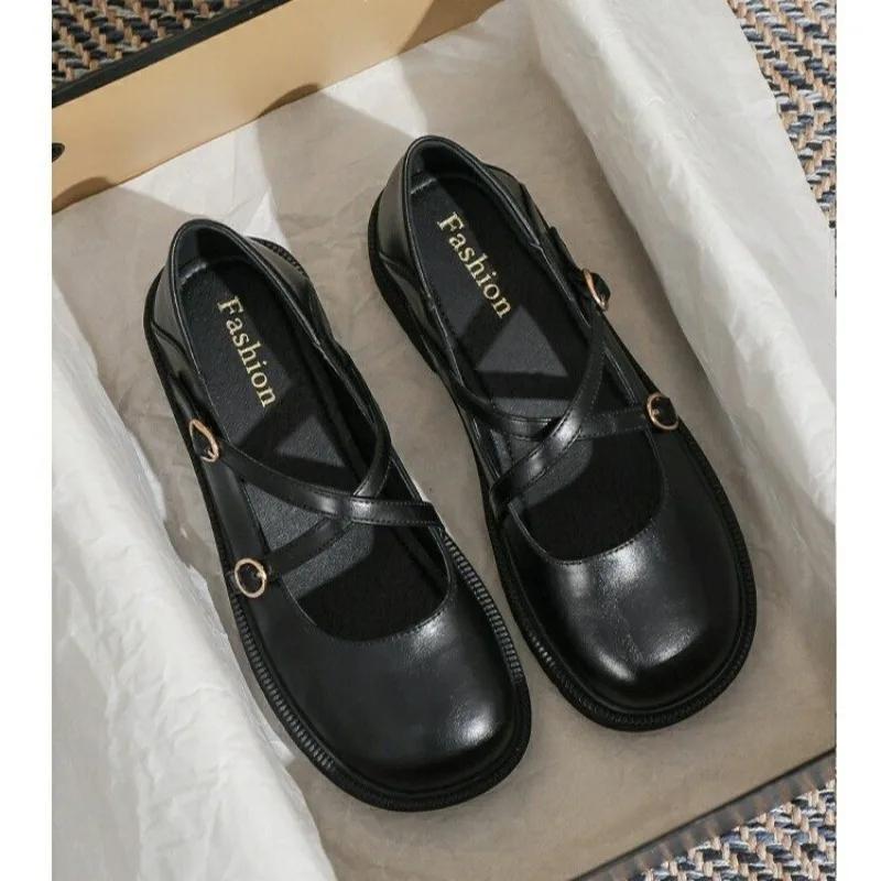 Fashion Summer 2025 Women Casual Shoes Leather Soft Shoes Female Cross Buckle Flats Sneakers Slip on Moccasins Ladies Shoes