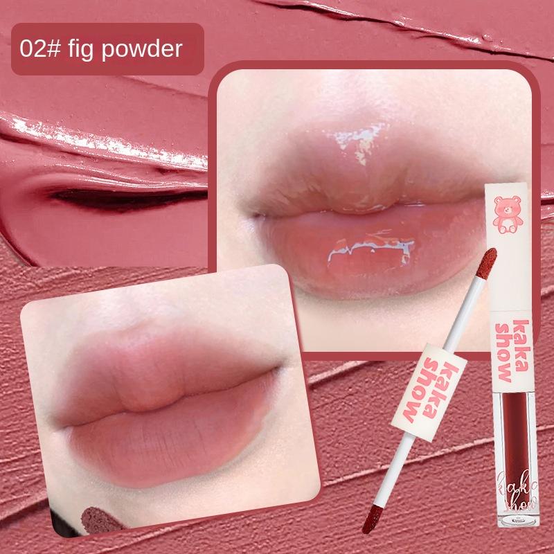 

Double Happy Lip Glaze Матовая глазурь для губ Water Glow Блеск для губ 2-в-1 Увлажняющая помада для губ 2.2g+2g