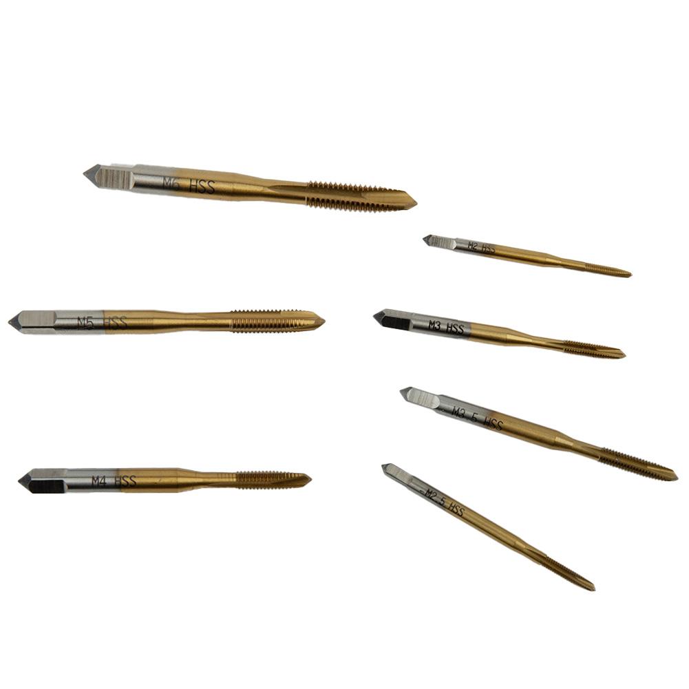 Improve Your DIY Projects with 7pcs HSS Screw Thread Taps Set M2 M6 Perfect for High Temperature Machinery Repair