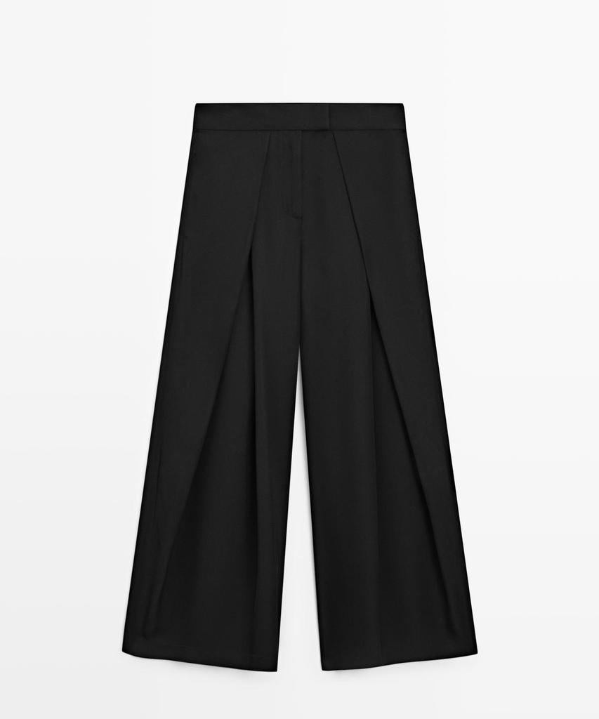 Masimodutti Pintuck Detail Satin Pants
