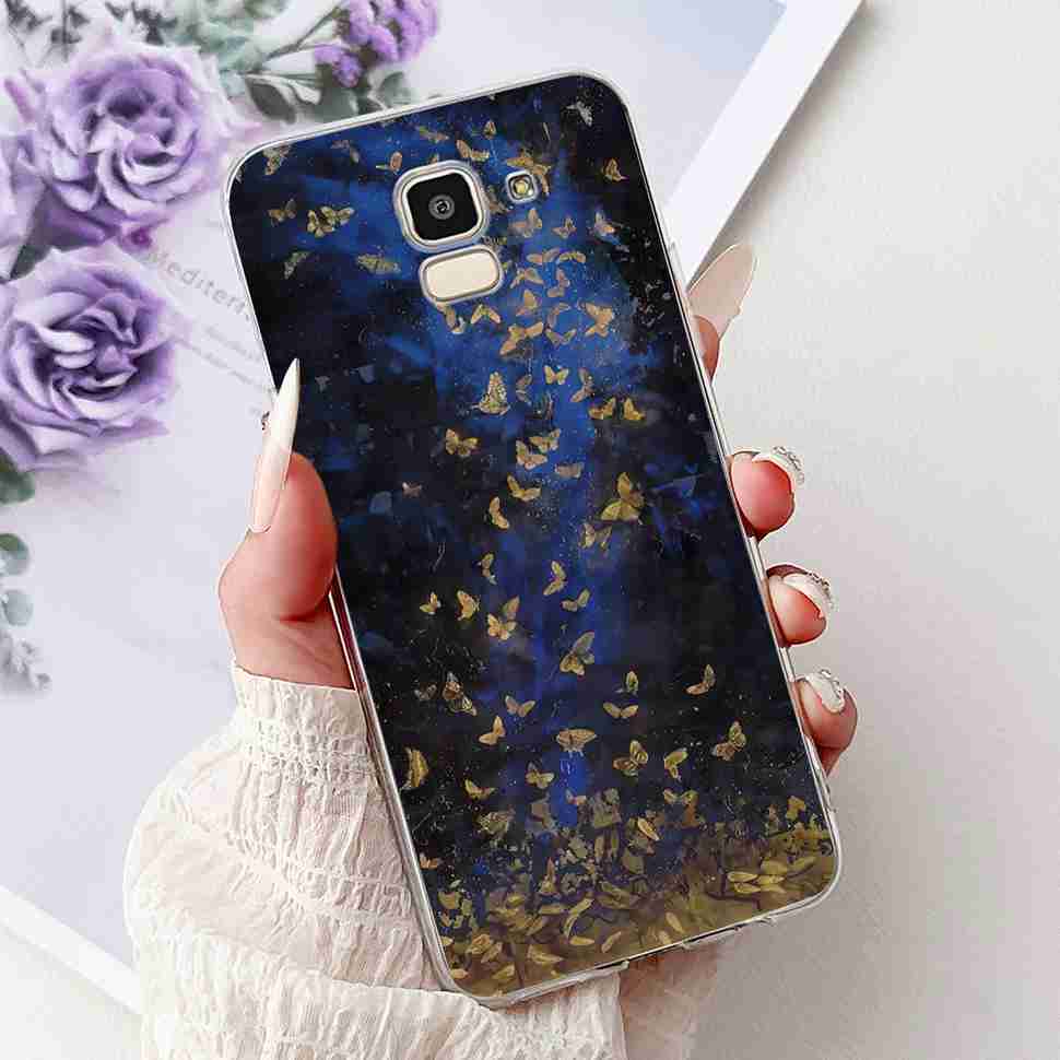 For Samsung Galaxy J6 2018 SM-J600F Case Fashion Girl New Flowers Soft Silicone TPU Cover For Samsung j6 J6 2018 Phone Shell