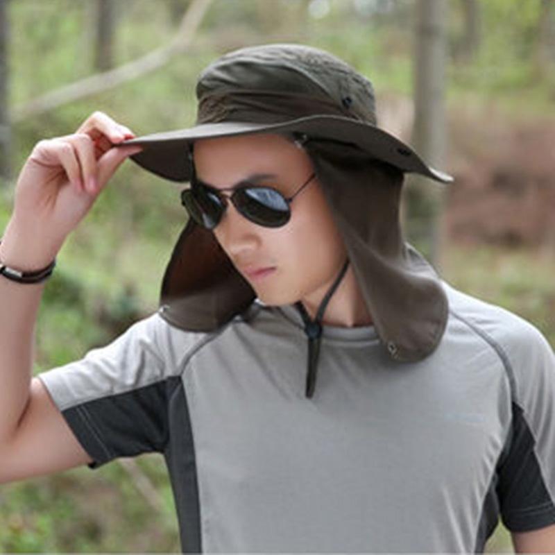 Unisex Outdoor Sport Fishing Hiking Hat UV Protection Face Neck Flap Sun Cap Waterproof and Quick-drying Fisherman Fishing Hats