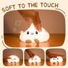 USB Rechargeable Cute Silicone Night Light Home Decoration LED Night Light Bedside Lamp For Baby Kids