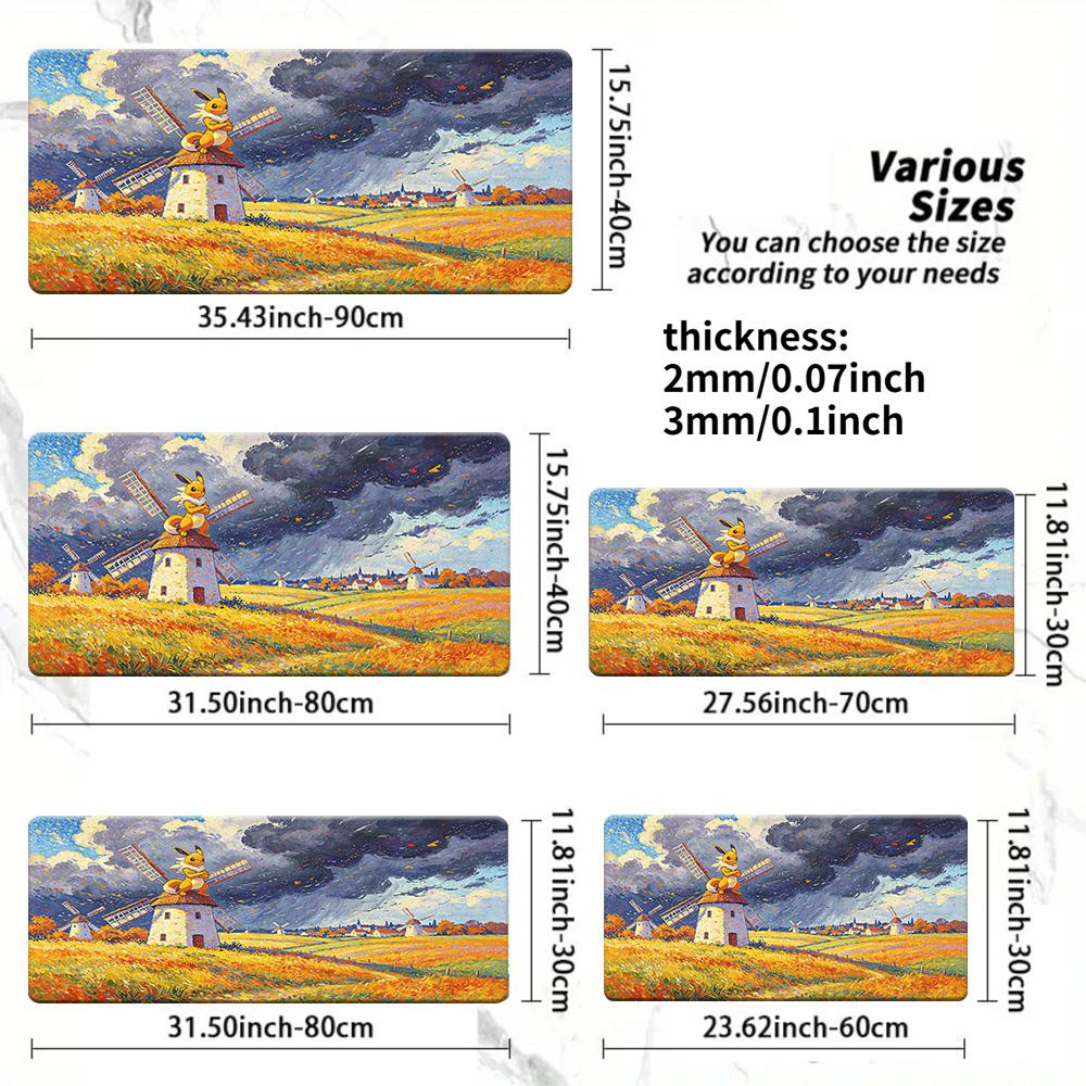 Cute Eevee Evolutions Pattern Gaming Mouse Pad NonSlip Desk Mat 30x80x0.2cm