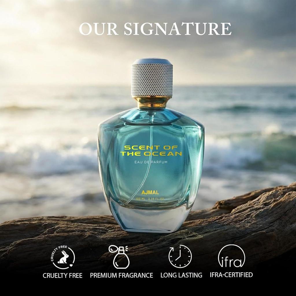 Ajmal Scent of the Ocean Unisex-Parfüm | 100 ml Eau De Parfum für Mann & Frau |